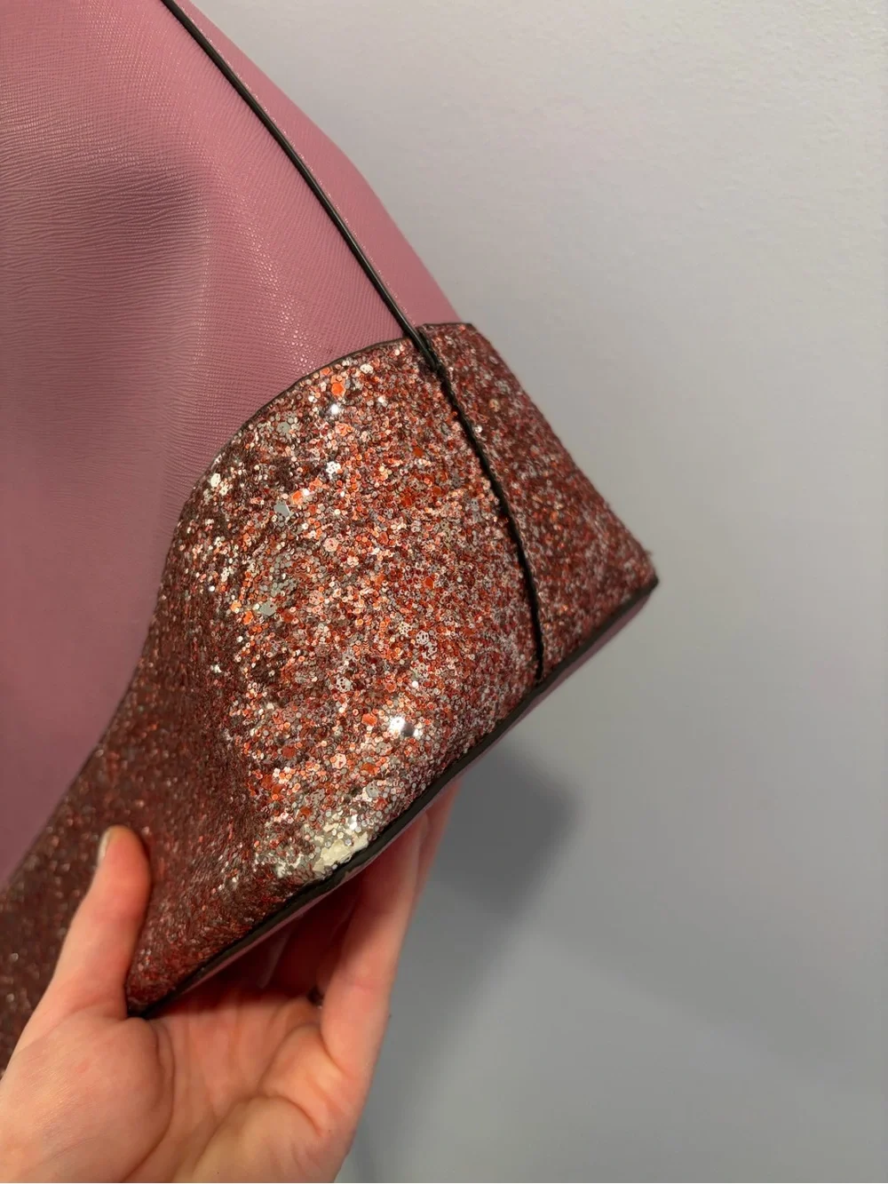 Kate Spade Pink Tote with Glitter Base